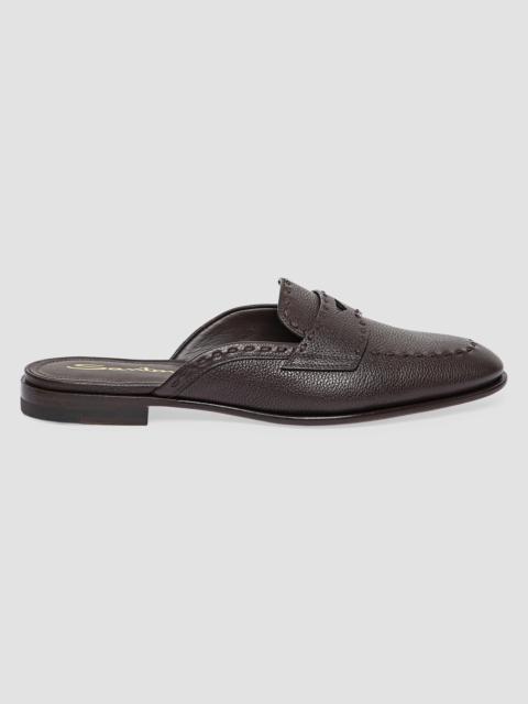 Santoni Women's Marlen Leather Mules - Dark Brown