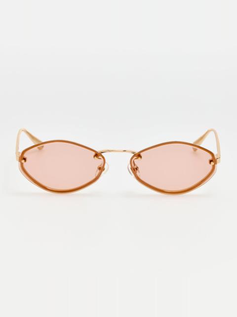 LINDA FARROW Bellini Sunglasses in Gold and Blush