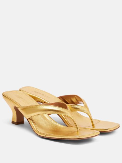PARIS TEXAS Portofino metallic leather thong sandals