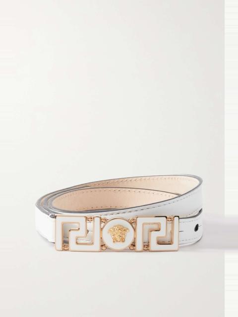 VERSACE Embellished leather belt