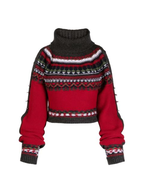 Monse patterned-intarsia knit jumper