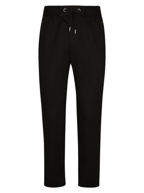 Dolce & Gabbana Men's Solid Stretch-Cotton Joggers - Black