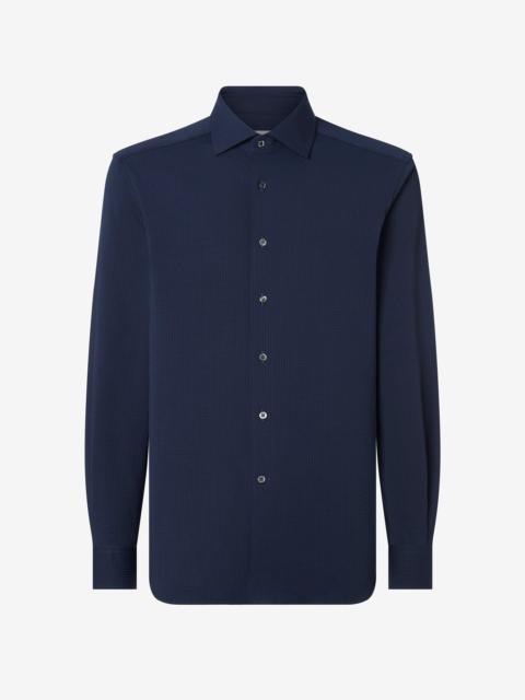 CORNELIANI Navy blue bi-elastic fabric shirt