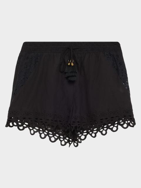 RAMY BROOK Diane Eyelet Drawstring Shorts