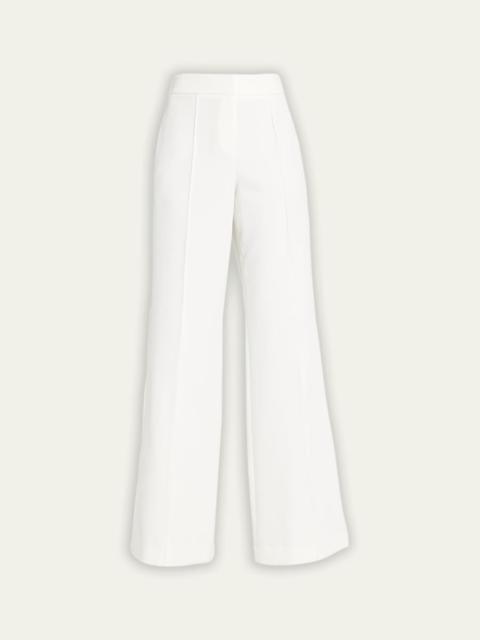 MILLY Nash High-Rise Wide-Leg Cady Pants