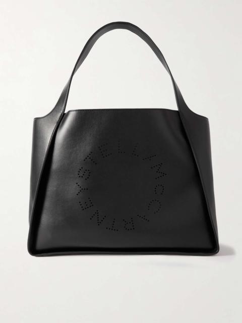 Stella McCartney Medium perforated vegetarian leather tote Black