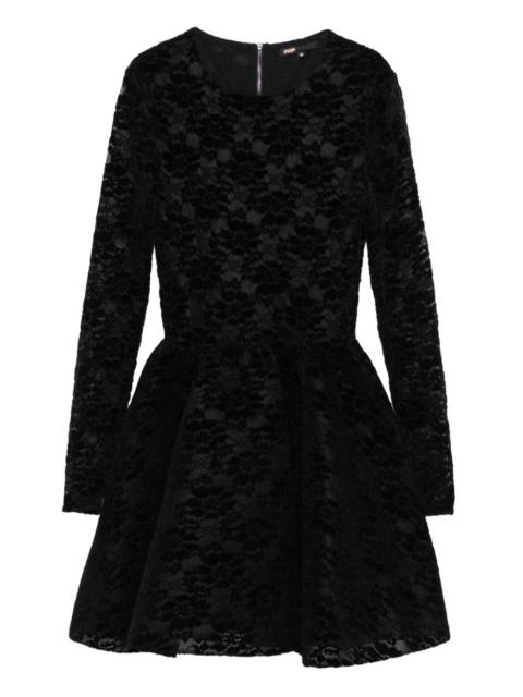 maje lace-panel flared dress