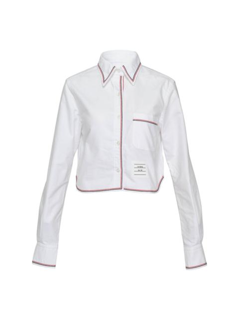 Thom Browne Long Sleeve Classic Cropped Shirt