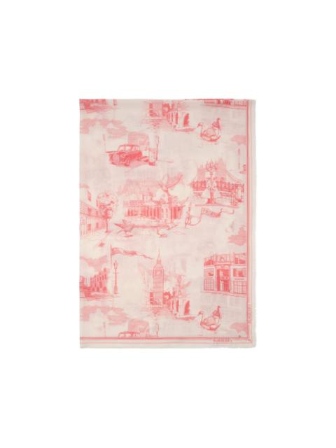 Burberry London Landmarks wool silk scarf