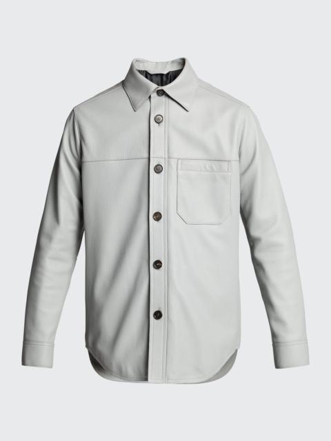 Men's Solid Deerskin Shirt Jacket