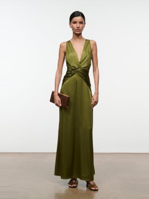 STAUD STAUD SELENE SILK DRESS PEAR