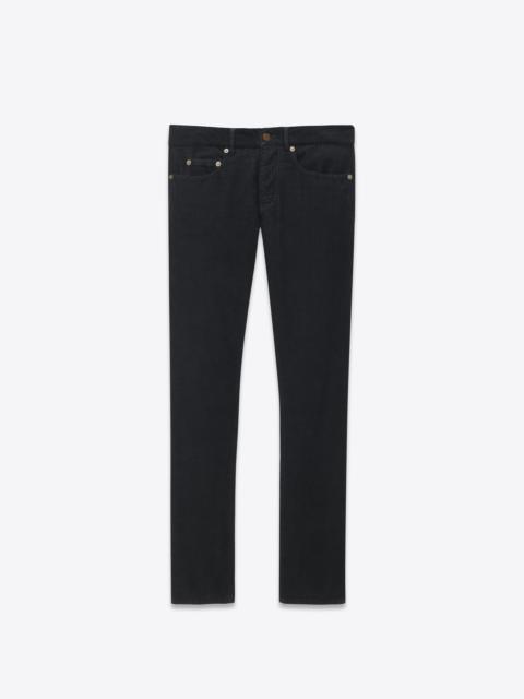SAINT LAURENT slim-fit jeans in black stonewash corduroy
