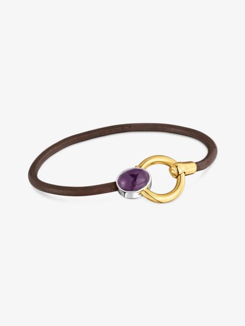 TOUS Two-tone Bracelet with chalcedony and leather cord TOUS Gem Power