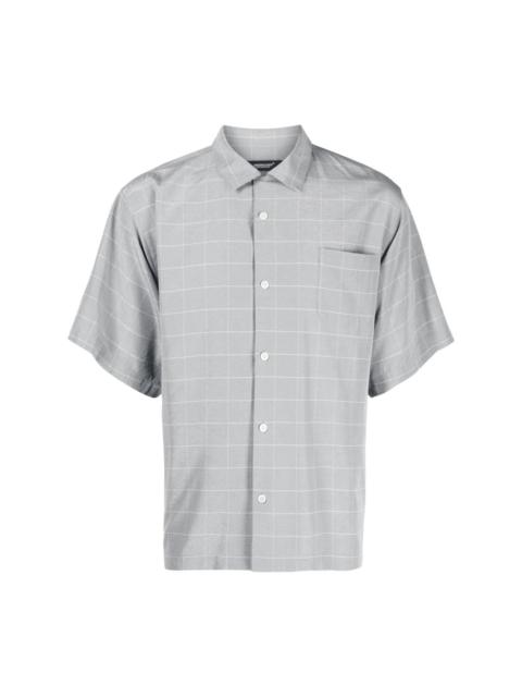 check-pattern silk-blend shirt