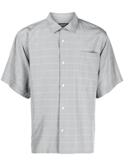 check-pattern silk-blend shirt