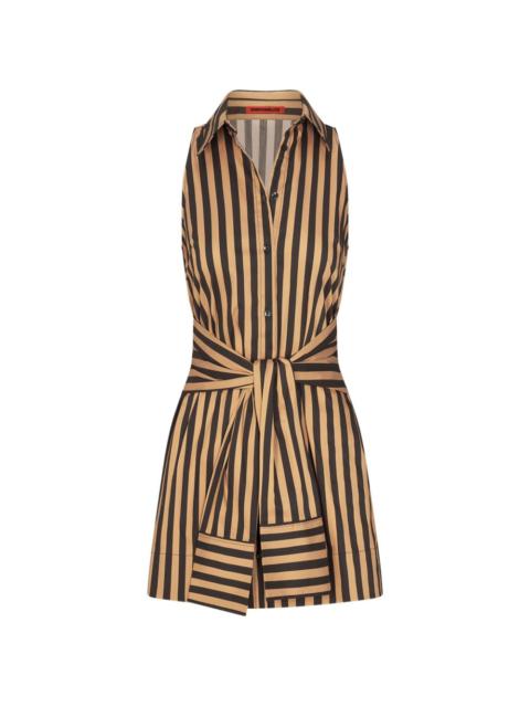 SIMONMILLER Inna striped sleeveless mini shirt dress