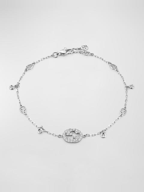 GUCCI Interlocking G Diamond Charm Bracelet