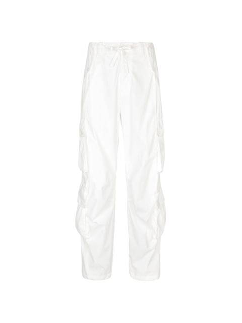 drawstring-waist poplin cargo pants