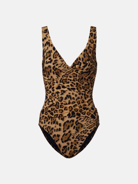 KARLA COLLETTO Leopard-print draped swimsuit