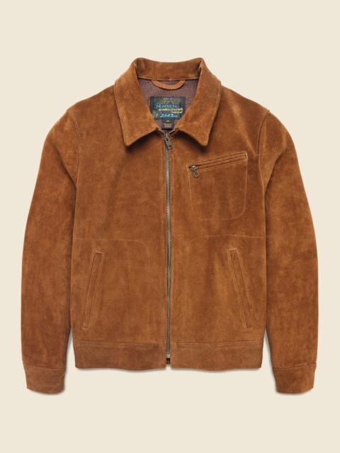 Schott Suede Unlined Trucker Jacket - Saddle