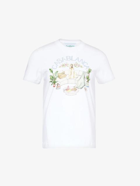 Les Airs graphic-print organic cotton-jersey T-shirt