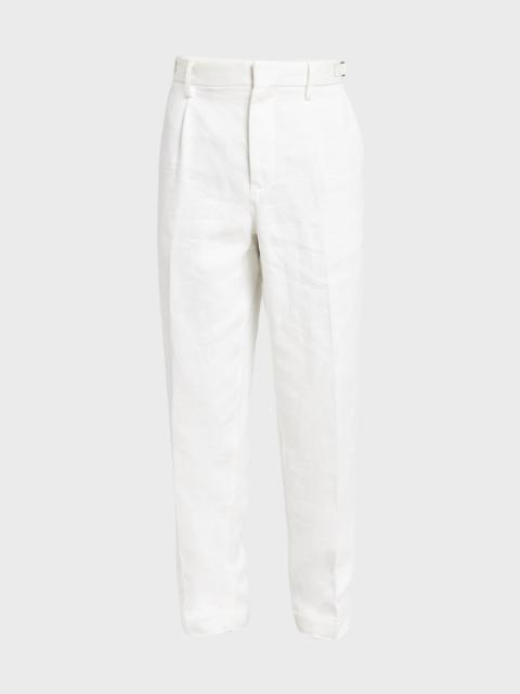 ZEGNA Men's Oasi Linen Pleated Pants