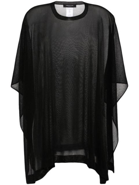 FABIANA FILIPPI lurex- detailing semi-sheer cape