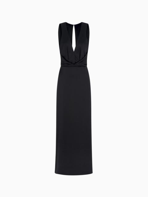 GIORGIO ARMANI DOUBLE-FACED SILK-SATIN LONG DRESS