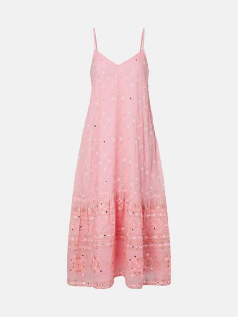 juliet dunn Embellished cotton midi dress