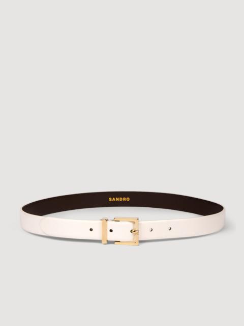 Sandro SMOOTH LEATHER BELT METAL BUCKLE