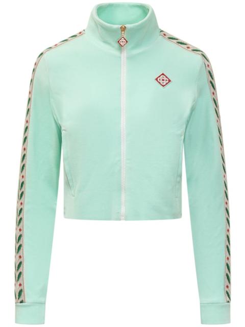 CASABLANCA logo-patch cotton-blend sweatshirt