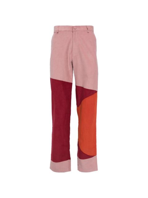 colour-block corduroy trousers