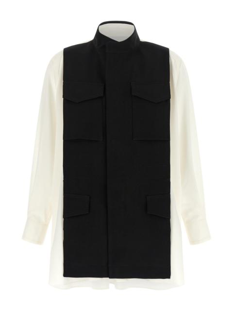 sacai Hybrid Shirt With Front Panel Model.