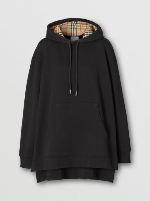 Stepped Hem Cotton Oversized Hoodie