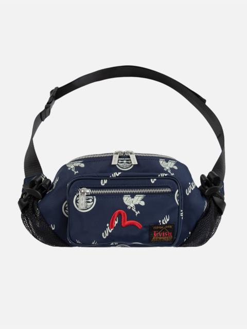 EVISU ALLOVER EAGLE AND KAMON PRINT BELT BAG