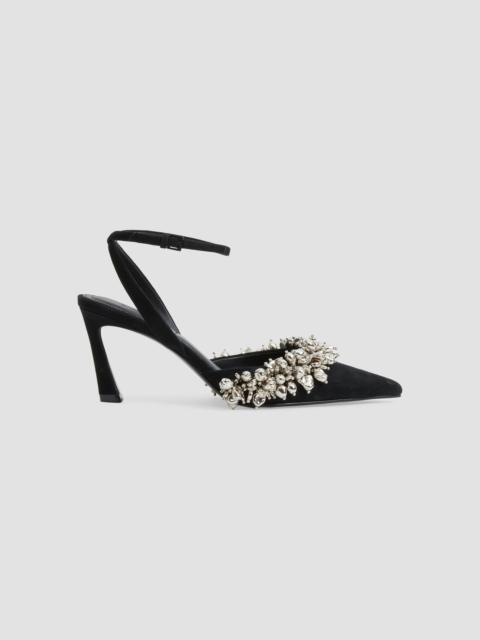 SIMKHAI Women's River 75MM Embellished Suede Pumps - Black Silver