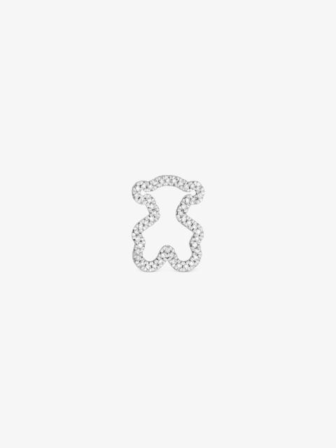 TOUS 14kt white gold bear Pendant with diamonds Silueta