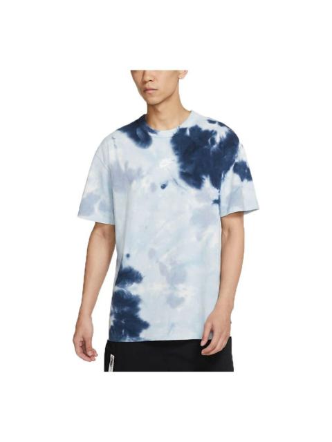 Nike Nike Sportswear Tie Dye Printing Loose Sports Short Sleeve Blue DD2721-104