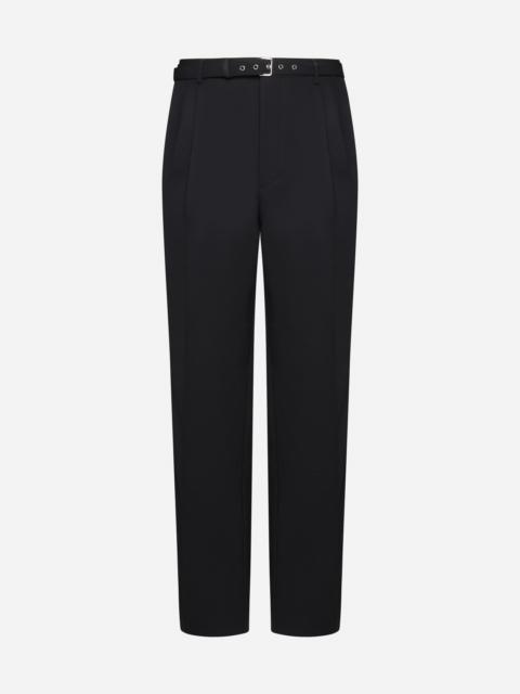 Belted wool trousers