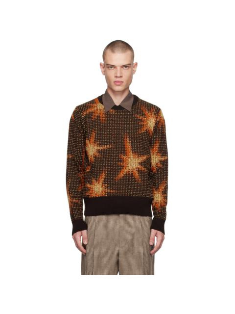 Brown Jacquard Sweater