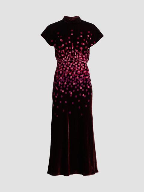 SALONI Women's Fabienne Polka Dot Velvet Dress - Starlight Berry Placement