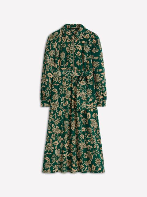 BODEN Adelaide Zip Cord Midi Dress-Emerald Night, Elaborate Vine