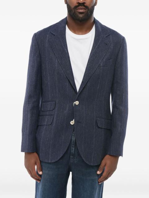 Brunello Cucinelli single-breasted linen blazer