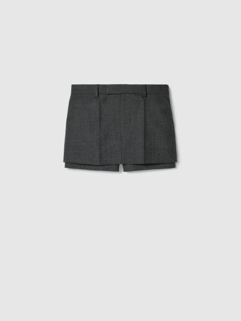 GUCCI Wool grisaille mini skort