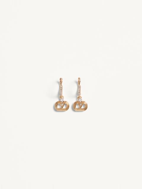 Valentino OVAL METAL EARRINGS WITH SWAROVSKI® CRYSTALS