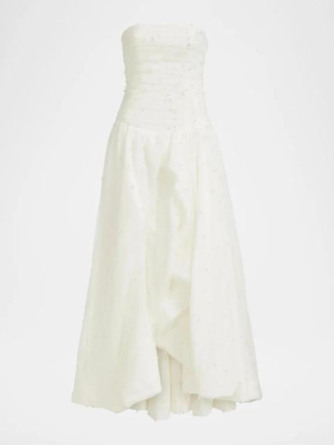 Aje. Juniper Strapless Tulle Overlay Gown
