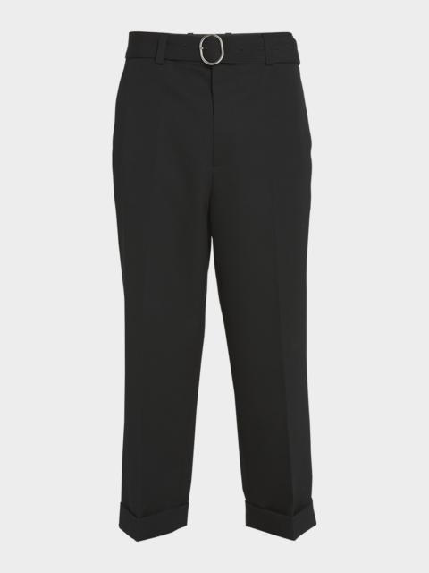 Jil Sander 남자의 Belted Straight-Leg Cuffed 바지