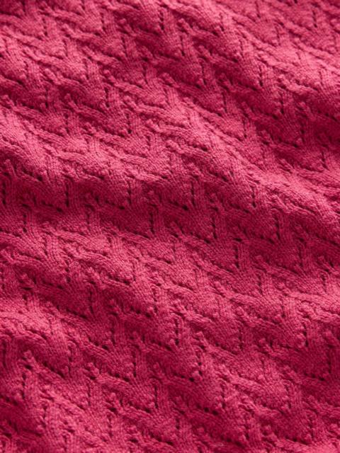 BODEN Diane Pointelle Sweater-Bright Cherry