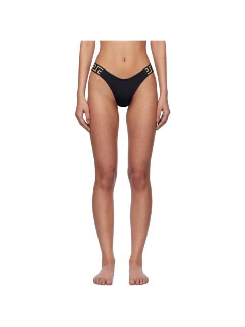 VERSACE Black Greca Border Bikini Bottom