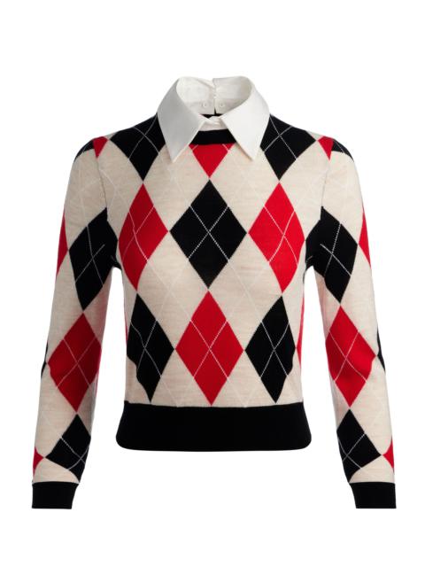 Alice + Olivia CAROLANN ARGYLE PULLOVER